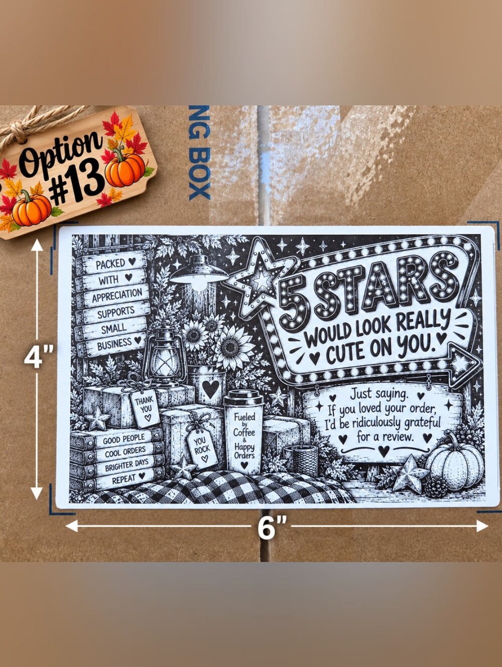 Large 4x6" Thermal Shipping Stickers - Design #13